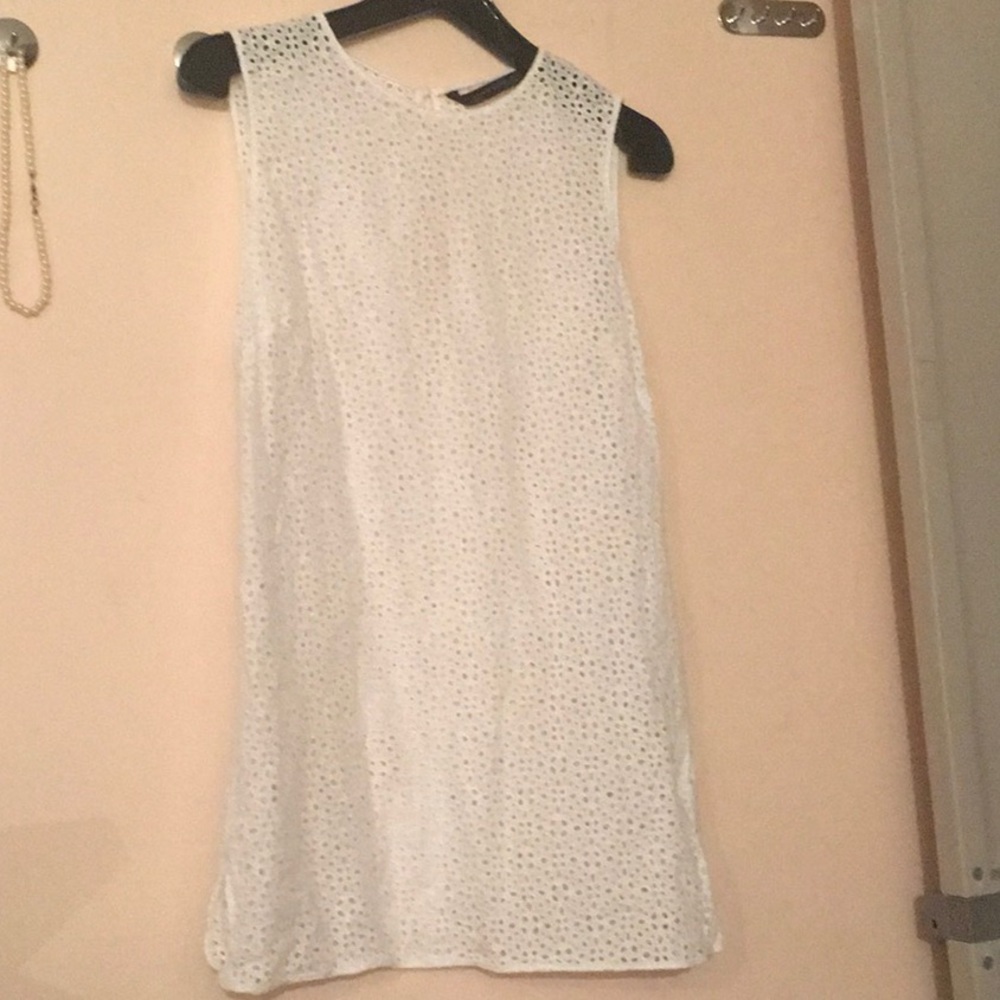 Zara white mesh cover up. Medium.